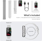 Sunorshop Health Fitness Tracker, Smart Watch with 24/7 Heart Rate and Blood Oxygen Monitor, Sleep Tracker with IP68 Waterproof, Activity Tracker Pedometer Step Counter for Women Men (Silver Gray)