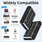 Audio Switch 3.5mm Bi-Direction Switch,Stereo Audio Switcher 2 in 1/1 in 2 Out,A udio Swit ch Headphone Manual Selector Splitter for PC Phone Laptop Headphone(Black)