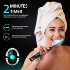 ALL IN Sonic LED Whitening Toothbrush and Replacement Heads Full Set - Blue & RED LED Light Technology - 4 Advanced Deep Cleaning Modes with a Timer - Adult Toothbrush - BPA Free and PHTHALATES Free
