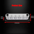 6 x M10 (3/8") Studs Power Distribution Block Bus Bar 12V, Ampper 7" HD 300A Marine BusBar Battery Distribution Block W/Cover for Car Boat Solar (Black)