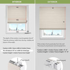 ZSTARR Smart Roman Shades Rechargeable Motorized Blinds with Remote Full Blackout Roman Window Shades Plain Fold Soft for Doors Bedroom, Custom Size (Beige)