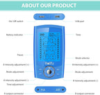 Belifu Dual Channel TENS EMS Unit 24 Modes Muscle Stimulator for Pain Relief Therapy, Electronic Pulse Massager Muscle Massager with 10 Pads, Dust-Proof Drawstring Storage Bag, Fastening Cable Ties