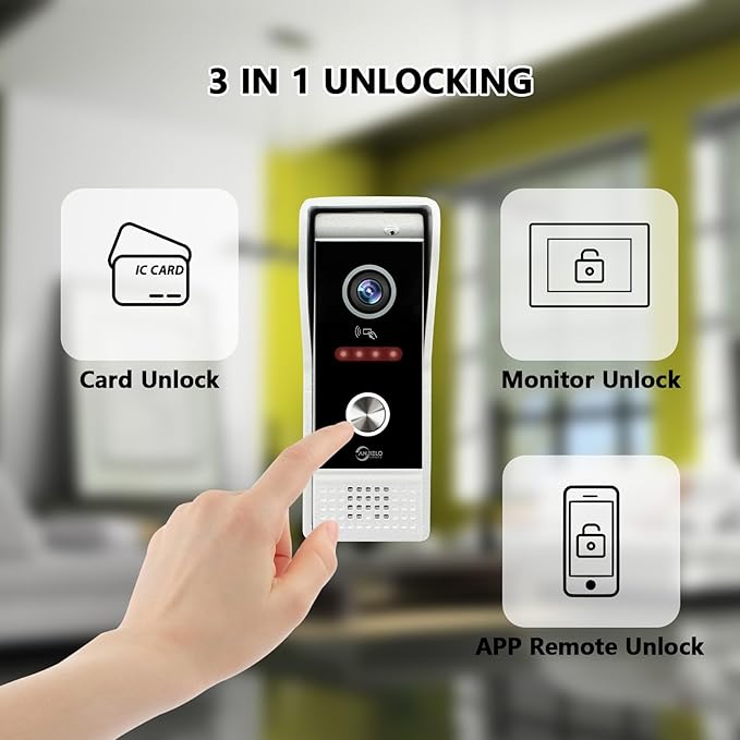 Wired Smart Video Apartments Intercom System,10 Inch Monitors with 1080P Doorbell Camera,3-in-1 Unlocking,TUYA WiFi Door Phone Kits, Ideal for Villas & Homes (2 doorbell + 2 Monitor)