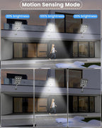Gefolly G-9000W Solar Street Light Outdoor, Wide Angle Commercial Parking Lot Light Dusk to Dawn 6500K IP67 Flood Security with Motion Sensor Lamp for Yard, Basketball Court