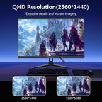 Z-Edge 27-inch Gaming Monitor QHD 2560 x 1440 2K, 180Hz Refresh Rate, 1ms MPRT, UG27QF Fast IPS Computer Monitor with Crosshair, HDMI 2.0x2, DP 1.4x2