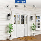 VIANIS Advanced Motion Sensor Light Outdoor, 2 Pack Large Bronze Exterior Lighting Fixtures, Easy-to-Install, Aluminum Waterproof Porch Lights Outdoor with Water Glass for Porch, Garden, Front Door