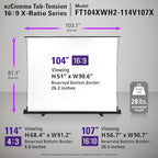 Elite Screens ezCinema Tab-Tension 16:9 X-Ratio Portable Projector Screen, Multi-Aspect Ratio, Manual Floor Rising Pull-Up Scissor-Lift Design + Carry Bag, Home Office Classroom- FT104XWH2-114V107X