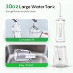 FRESKO Water Dental Flosser for Teeth, 300ML Flosser with Constant Pressure, Rechargeable Oral Irrigator Cleaner for Travel with 5 Jet Tips, IPX7 Waterproof