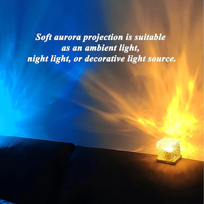 citosisk Aurora Borealis Night Light Projector, Aurora Dreamscape Projector, Magical Northern Lights for Your Room, 3/16 Colors Ambient Dynamic Wave Cube Lamp with Remote (3 Colors Plug-in, Plastic)