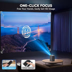 【Electric Focus & Auto Keystone】TMY Portable Projector with WiFi and Bluetooth, 1080P Projector with Zoom, Movie Projector for Phone/Laptop/TV Stick/HDMI/USB, Mini Projector for Bedroom or Outdoor