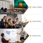 PVO Projector WiFi Portable Mini Projectors 1080P, Phone Screen Can Be Mirrored to Video Projector via WiFi, Movie Projectors Compatible with Smartphone/ Tablet/ Laptop/TV Stick/PS/Type-C/USB Drive