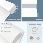 COOLWINDS Motorized Zebra Blinds for Windows Cordless Electric Curtains with Remote Control Blackout Shades Custom Smart Blinds Compatible with Alexa Google Home(Light Filtering White,W54 X 72in)