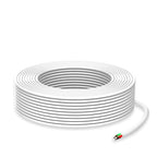 HiFind 14/4 Gauge AWG Outdoor Speaker Wire Bulk 25 FT, LLDPE UV Resistant Low Voltage CCA 4 Conductors Cable, CL2 in-Wall Burial for Home Theater,Car Audio,Automotive,Trailer-White