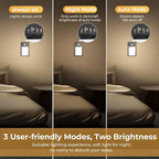 VST Motion Sensor Step Night Light, Rechargeable Battery Powered Led Light with Magnetic Suck Installation for Bedroom Hallway Stair Nursery Kids Room (2.68 inch 3000K 6Pack Black)