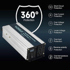 WZRELB 1000W Pure Sine Wave Inverter 48V DC to 110V 120V AC Power Converter with LED Display, Off-Grid Portable Power Inverter with 2 AC Outlets for Home, RV, Truck, Camping