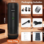 Portable Espresso Maker with Self Heating, 20 Bar 3-in-1 Electric Coffee Maker for Travel & Camping, 7800mAh Battery Coffee Machine Compatible with NS/DG Capsules & Ground Coffee, USB-C Charging