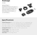 SMALLRIG Universal Three-in-One Camera Clip Kit, Quick Release System, Backpack Clamp for Mirrorless/DSLR, for Action Cameras, for DJI Pocket 3, Backpack Strap Clip Kit for Arca-Swiss - 5655