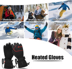 FEETMOR Heated Gloves for Men Women - Upgraded Rechargeable Dual-Heated Winter Gloves for Motorcycling, Hunting, Skiing