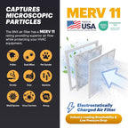 BNX TruFilter 12x12x1 Air Filter MERV 11 (6-Pack) - MADE IN USA - Allergen Defense Electrostatic Pleated Air Conditioner HVAC AC Furnace Filters for Allergies, Dust, Pet, Smoke, Allergy MPR 1200 FPR 7