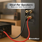 InstallGear 14 Gauge Speaker Wire - 30 Ft Copper Clad Aluminum Speaker Cable with Durable PVC Jacket - Red and Black Wire for Home Theater and Car Audio - Flexible Audio Cables