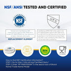 PUREPLUS NSF/ANSI 401, 53, 42 & NSF P473 Certified Replacement for LG LT500P, ADQ72910901, GEN11042FR-08, Kenmore 9890, 469890, HDX FML-1, ADQ72910907 Refrigerator Water Filter, 2Pack