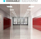 2x4 FT LED Light Flat Panel, 40-72W, 5 CCT 3K | 3.5k | 4K | 5K | 6.5K, Dimmable Recessed Drop Ceiling Lights 3750/5000/6250/7500/9000 Lumens, Lay in Fixture for Commercial, 120-277V, UL DLC(6 Pack)
