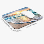 Armanza Square Mouse Pad Beach Sunset, Personalized Premium-Textured Custom Mouse Mat Design, Washable Mousepad Cloth, Non-Slip Rubber Base Computer Mouse Pads for Wireless Mouse