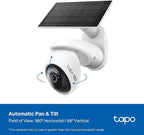 Tapo 4K Outdoor Camera Wireless, Battery Camera w/Solar Panel, Pan/Tilt, 360° View, 24/7 Capture, Free Person/Vehicle Detect, Night Vision, SD/Cloud, Works w/Alexa and Google Assistant, VistaCam 360
