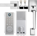 UMIK UMIKSMART Fingerprint Smart Door Lock with Heavy Duty Handleset, Keyless Entry Door Lock, Electronic Keypad Deadbolt Locks, App Control for Front Door, Home (Matte Silver)