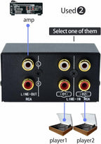 2 in 4 Out or 4 in 2 Out Audio Sound selector RCA Female Stereo Channel 2 Splitter switcher Box Switching No External Power No Noise