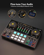 MAONO-MaonoCaster-Podcast Equipment Bundle for 2-includes All-in-one Audio Interface with Premium Mic Preamp, XLR Condenser Microphone, and 3.5MM Mic for Podcast Recording, Streaming, DJ (AME2 Duo)