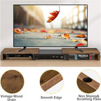 TAVR Dual Monitor Stand Riser, Computer Monitor Stands for 2 Monitors, Extra Long Multifunctional Desktop Organizer Riser for Computer, Laptop, PC, Printer, TV, Max 43.3" Length, Rustic Brown