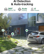 ZHXINSD 4K Security Camera System Wireless, Dual Lens 4MP+4MP 10X Zoom 2.4G/5G PTZ Cameras for Outdoor Home Security, Auto Tracking, 10” Monitor NVR Pre-Installed with 1TB HDD, 24/7 Record