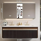 Bathroom Vanity with Double Sink - Bathroom Cabinet Vanity Including Grille Shaped Panel | Bathroom Vanity Double Sink, Soft Light LED Lights & Smart Defogging Mirror (Mirror Cabinet, 84IN)