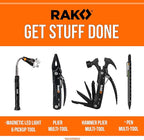 RAK Pro Tools Pliers Multitool - Cool Unique Gifts For Dads Who Have Everything - Compact DIY Survival Multi Tool Gift for Men, Husband, Handyman - Backpacking & Camping Accessories