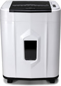 Aurora Professional Grade 120-Sheet Auto Feed Micro-Cut Paper and Credit Card Shredder with 5 Gallon Pullout Basket / 30 Minutes/Security Level P-4 (White/Black)