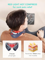 SKG Foldable Neck Massager for Pain Relief Deep Tissue Vibration Cordless Travel Massager,Portable 9D Neck Massager for Office Home Car Birthday Gifts for Men Women Dad Mom Grandpa