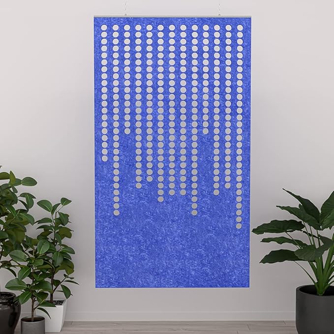 Escape Acoustic Wall Art | Matrix Design | Suspended Sound Proofing Panels | Eco-Friendly Recycled Material | 48X30 | Sand Dune