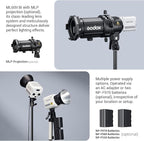 Godox ML60IIBi with Handheld Bracket, 70W Bi-Color LED Video Light, Handheld LED Light with Quiet Cooling Fan, Portable COB Continuous Output Lighting, 11 FX Effects 0-100% Brightness