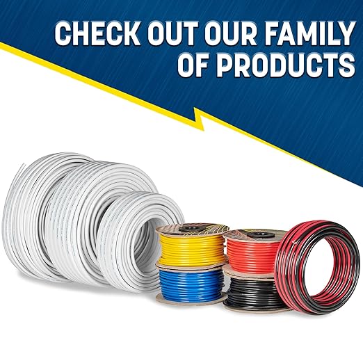 GS Power 200 Ft Duplex Marine Wire, 16 Gauge Wire, Oxygen-Free Tinned Copper 16 AWG Electrical Boat Wiring, Sheathed Copper Marine Grade Electrical Cable for Boat Automotive RV Camper Trailer