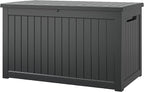 NUNU LAB 270 Gallon Large Resin Deck Box, Waterproof Outdoor Storage Box, Lockable Storage Bin for Patio Furniture, Garden Tools, Pool Accessories, UV-Resistant & All-Weather, Black
