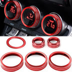Auovo AC Knob Rings Trims Compatible with Subaru BRZ 2022-2026 for Toyota GR86 2022-2025 2026 Interior Accessories Air Conditioning Radio Switch Cover Audio Volume Button Ring (Knob Trims-6PCS, Red)