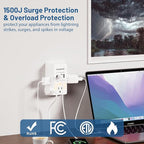 Multi Plug Wall Outlet with USB Ports(2C2A), Snug Wall Outlet with Night Light, Surge Protector, Wall Plug Adapter for Multiple Devices, Wall Socket Expander