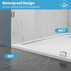 Shower Glass Panel, 32" W x 78.75" H Fixed Shower Screen Panel with 3/8"(10mm) SGCC Clear Tempered Glass, Frameless Walk in Shower Door for Bathroom (Chrome, 32" W x 78.75" H)