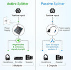 BlueRigger Digital Optical Audio Splitter (Active Toslink Splitter 1 in 3 Out, SPDIF, Fiber Optic Adapter) - Compatible with Home Theatre, Xbox, PS4, DVD, Receiver, TV, LPCM2.0, DTS, Dolby Digital