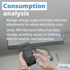 Shelly 1PM Mini Gen3 | WiFi Smart Switch Relay, 1 Channel 8A with Power Measurement | Home Automation | Bluetooth Gateway | Compatible with Alexa & Google Home | iOS Android App | No Hub Required