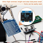 JAMHER 1.3 Inch I2C IIC OLED Display Module 128x64 Pixel Mini Self-Luminous Display Screen Board for Arduino Projects Raspberry Pi with Wire(1Pack Blue)