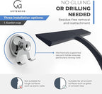 GÜTEWERK Shower Squeegee for Glass Doors, Silicone Window Squeegee, Bathroom and Glass Cleaning - Black - 13 Inch