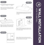 White Acrylic Shower Wall Surround 36"x 60"x 80" - Waterproof, Easy-to-Install, Two Shelf Units Kit Included - Shower Wall Surround Panels - Stacked Tiles Pattern, Classic Shelves