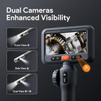 DEPSTECH 10FT Articulating Endoscope Camera with Light: Dual Lens Industrial Borescope with 4.5" Screen and Flexible Cable, Video Inspection Snake Scope Camera Tool for Wall, Auto, Pipe, Mechanics